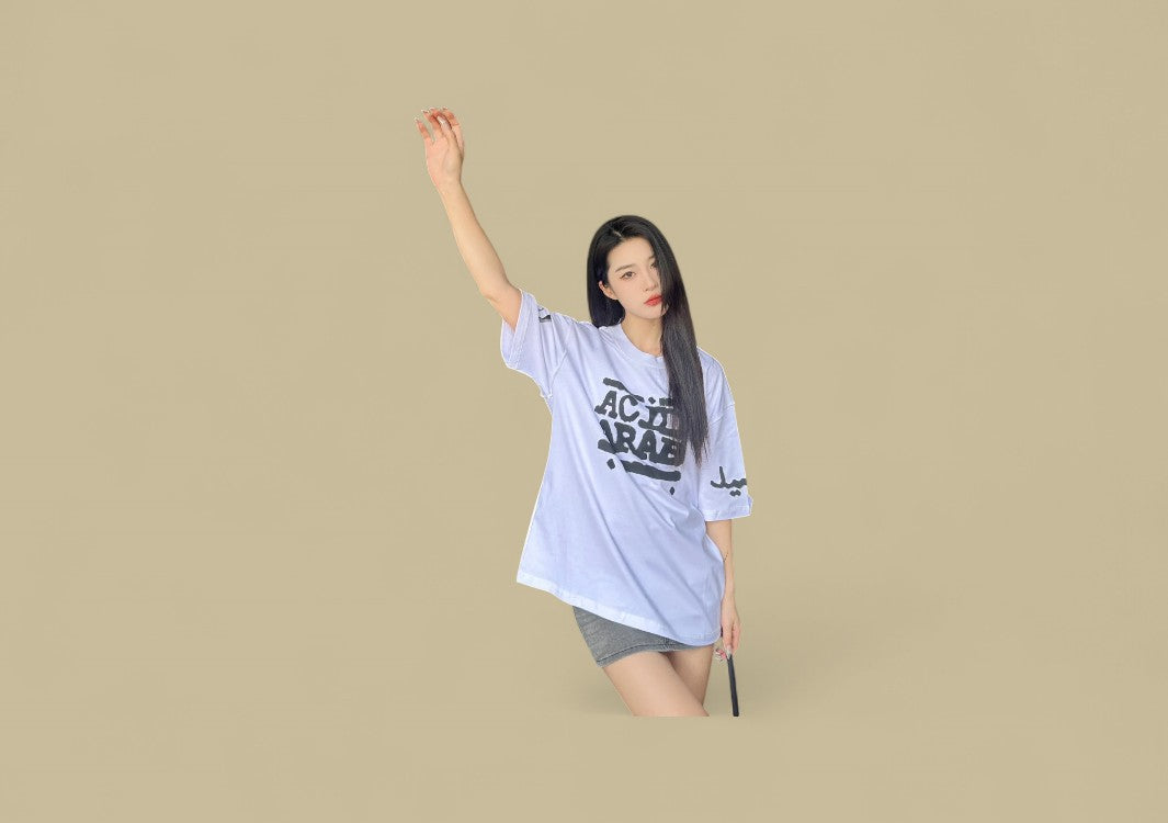 Balenciaga 24SS Acid Arab Logo Print T-Shirt – White