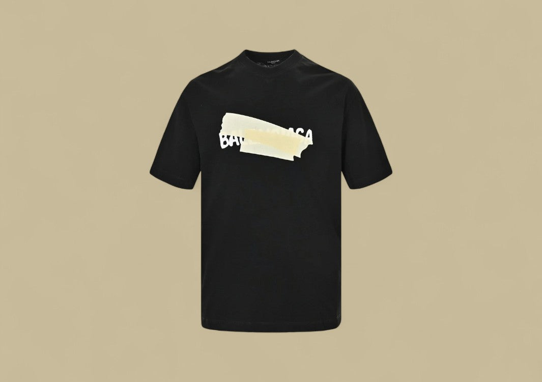 Balenciaga 24SS Adhesive Tape Logo T-Shirt – Black
