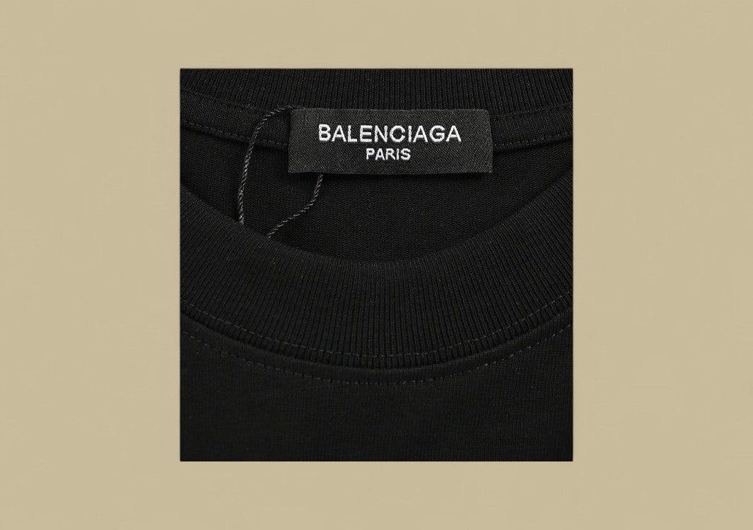 Balenciaga 24SS Adhesive Tape Logo T-Shirt – Black