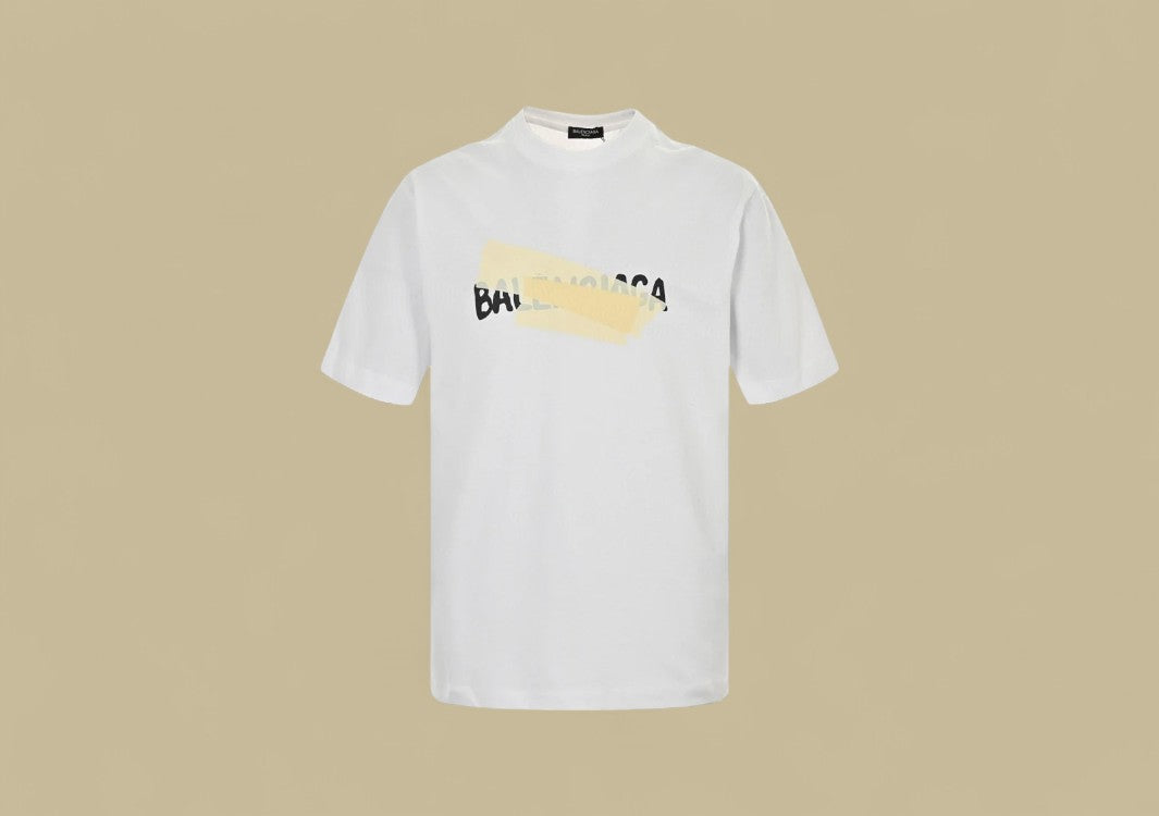 Balenciaga 24SS Adhesive Tape Logo T-Shirt – White