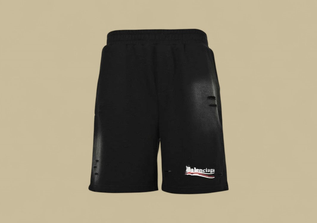 Balenciaga 24SS Blurry Coca-Cola Logo Broken Holes Short