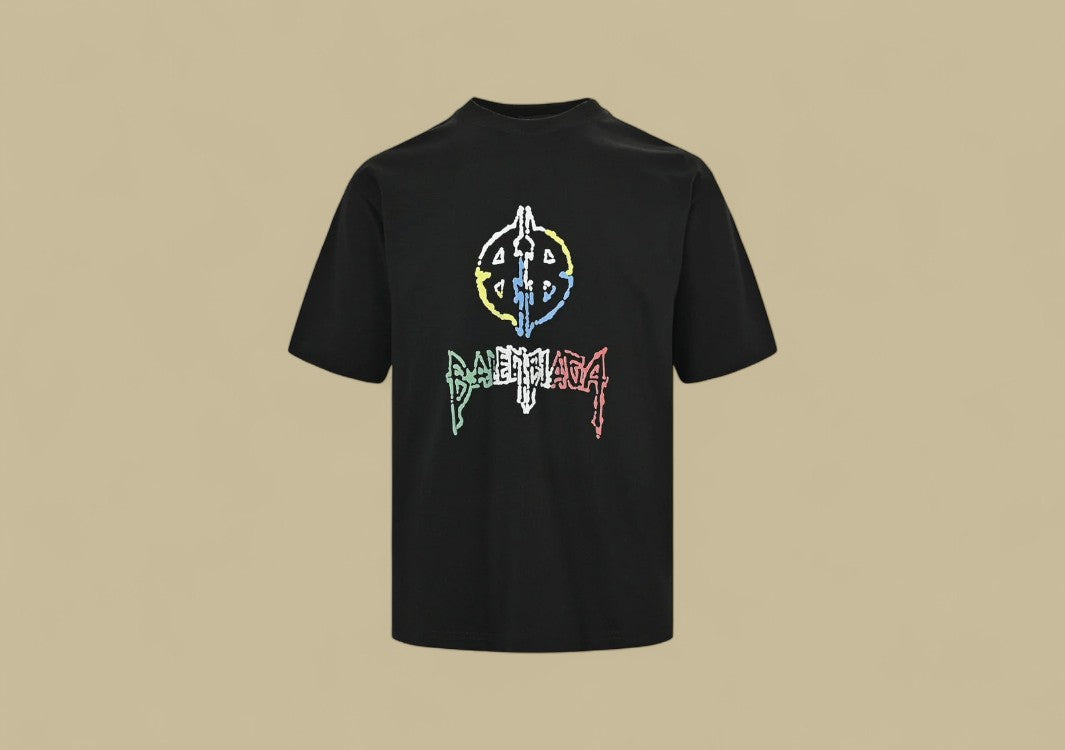 Balenciaga 24SS Colorful Logo T-Shirt (Black)