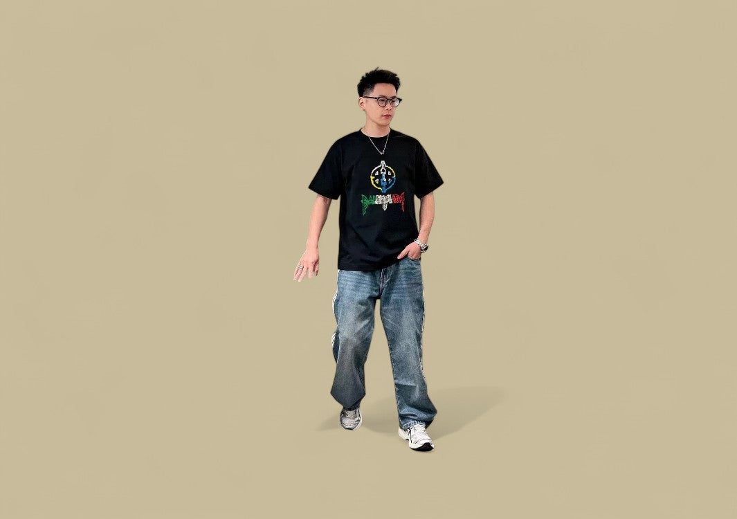 Balenciaga 24SS Colorful Logo T-Shirt (Black)