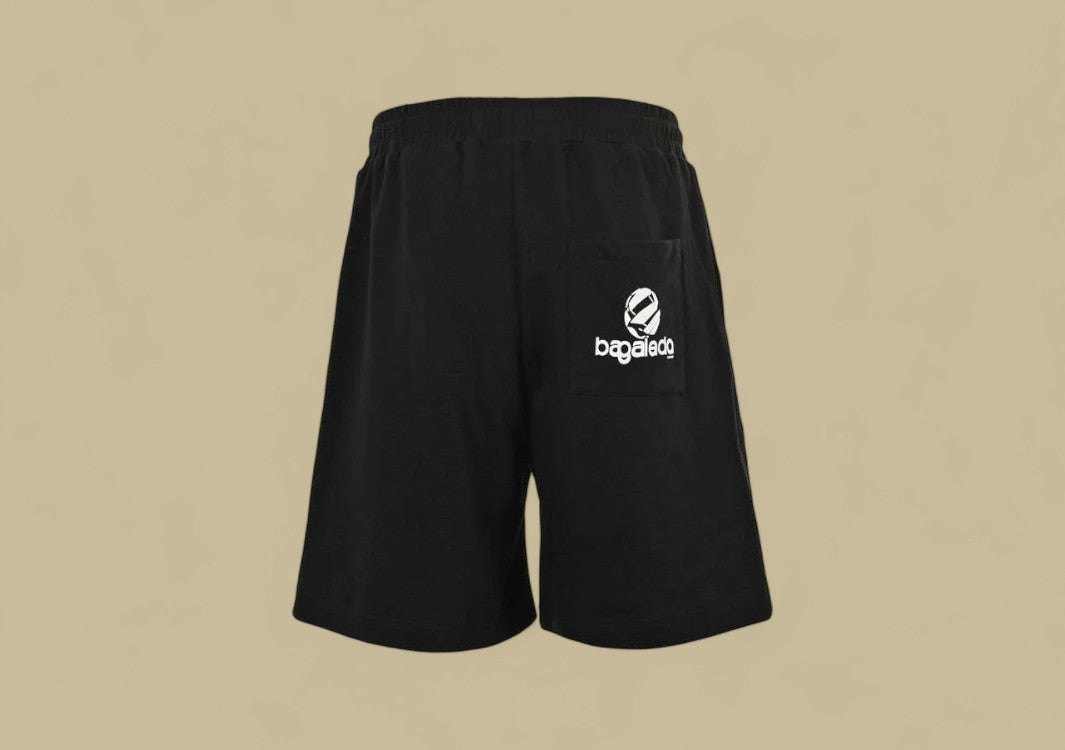 Balenciaga 24SS Cropped Soccer Logo Shorts - Black