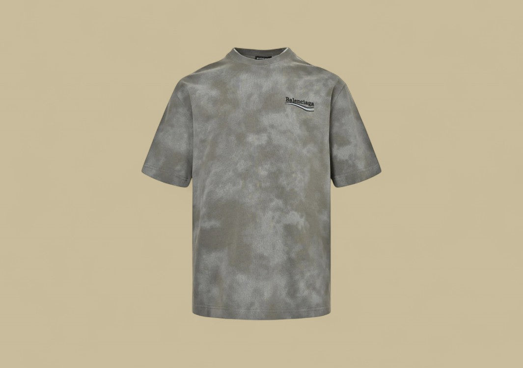 Balenciaga 24SS Embroidered Coca-Cola Logo Mud-Dyed T-Shirt – Grey