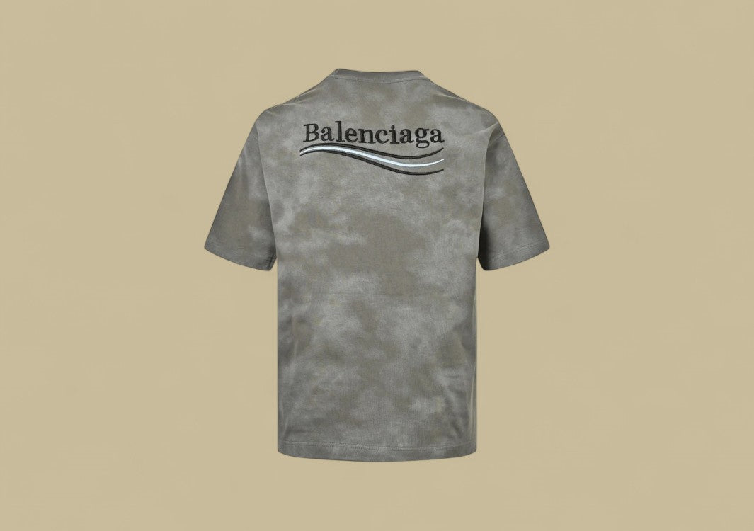 Balenciaga 24SS Embroidered Coca-Cola Logo Mud-Dyed T-Shirt – Grey
