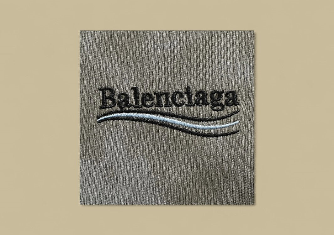 Balenciaga 24SS Embroidered Coca-Cola Logo Mud-Dyed T-Shirt – Grey