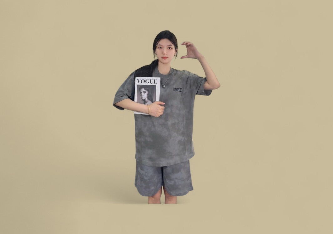 Balenciaga 24SS Embroidered Coca-Cola Logo Mud-Dyed T-Shirt – Grey