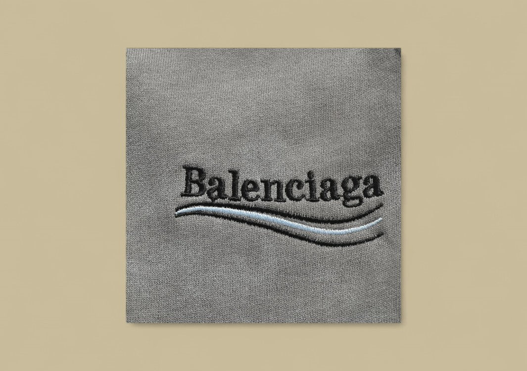 Balenciaga 24SS Embroidery Coca-Cola Logo Mud Dyeing Shorts – Grey