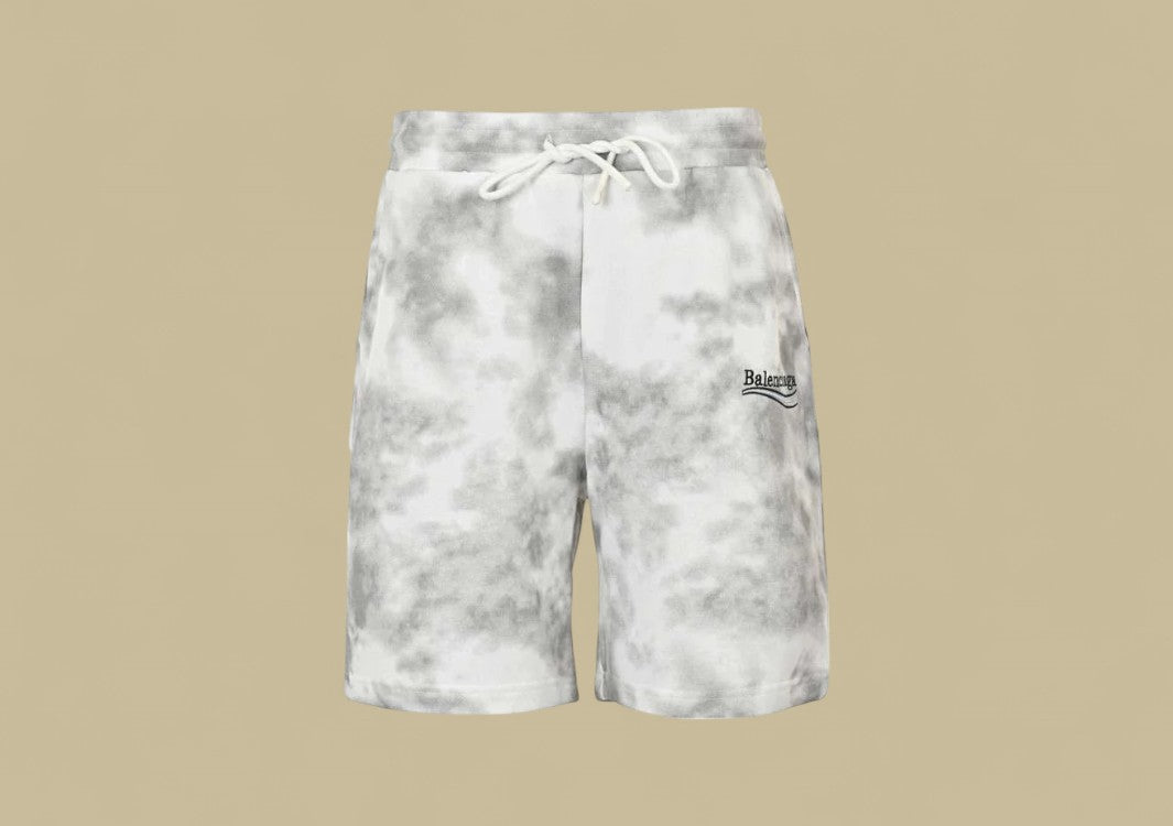 Balenciaga 24SS Embroidery Coca-Cola Logo Mud Dyeing Shorts – White Marble