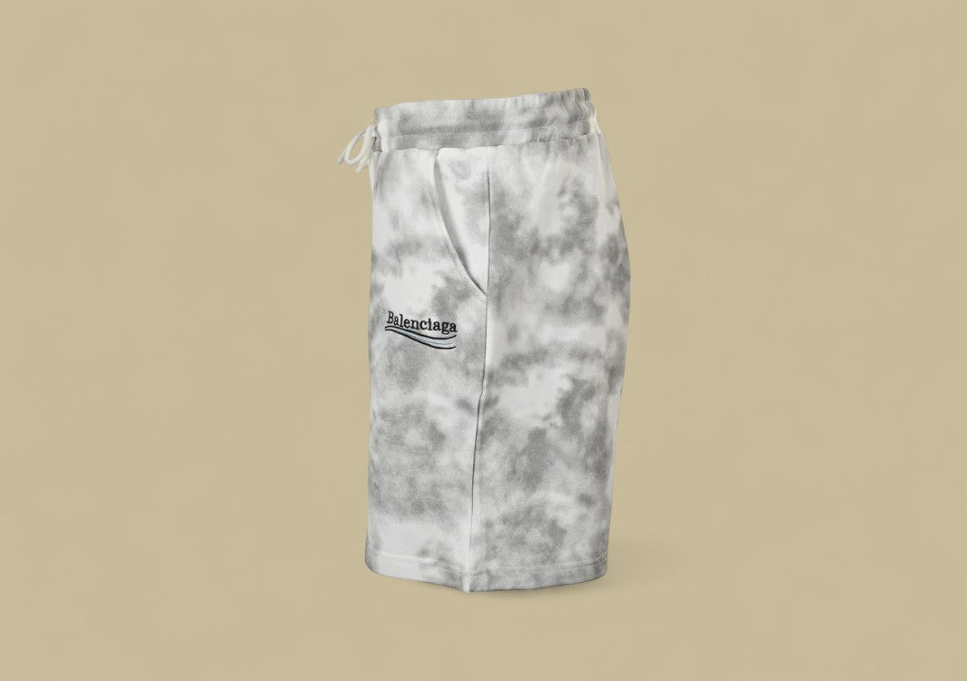 Balenciaga 24SS Embroidery Coca-Cola Logo Mud Dyeing Shorts – White Marble