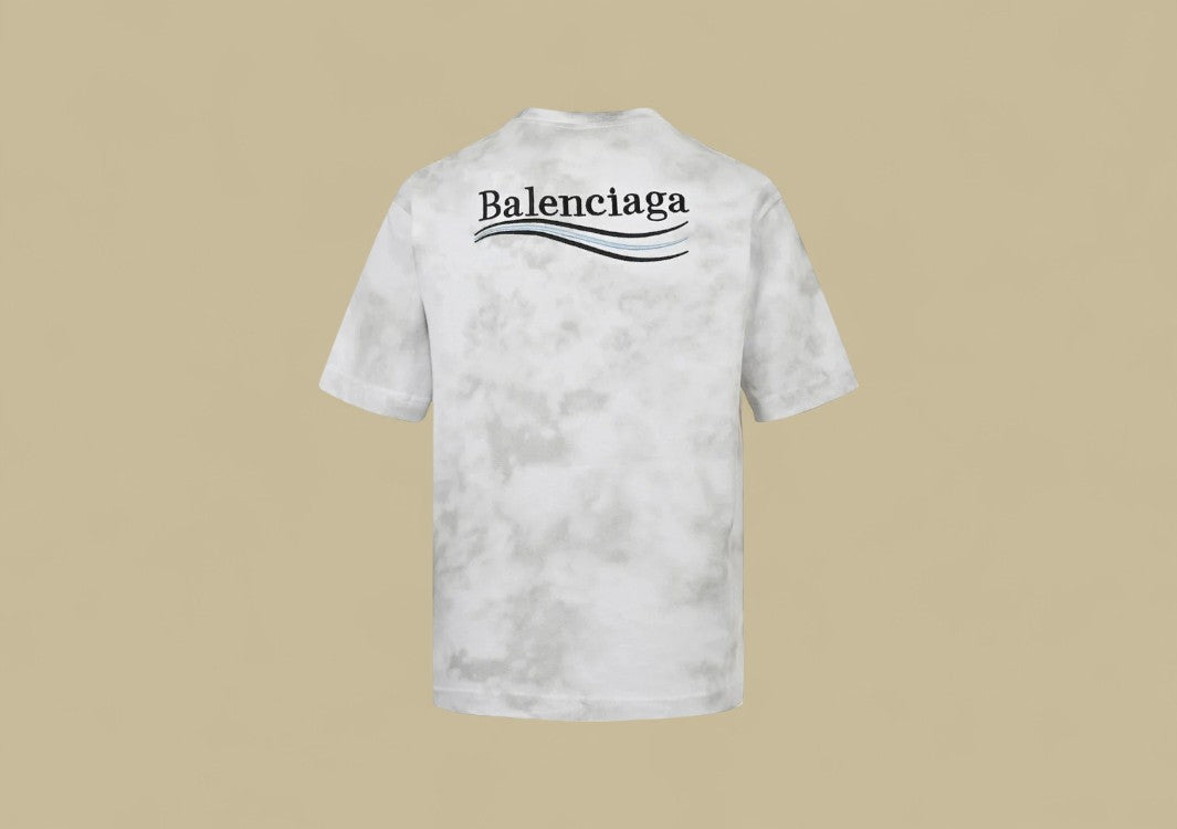 Balenciaga 24SS Embroidery Coca-Cola Logo Mud Dyeing T-Shirt – White Marble