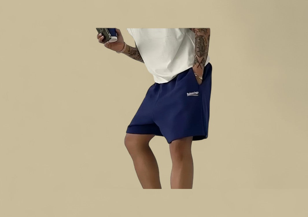 Balenciaga 24SS Embroidery Coca-Cola Logo Shorts – Navy Blue