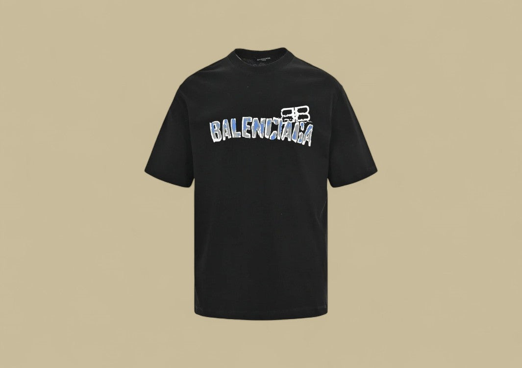 Balenciaga 24SS Graffiti Logo T-Shirt – Black