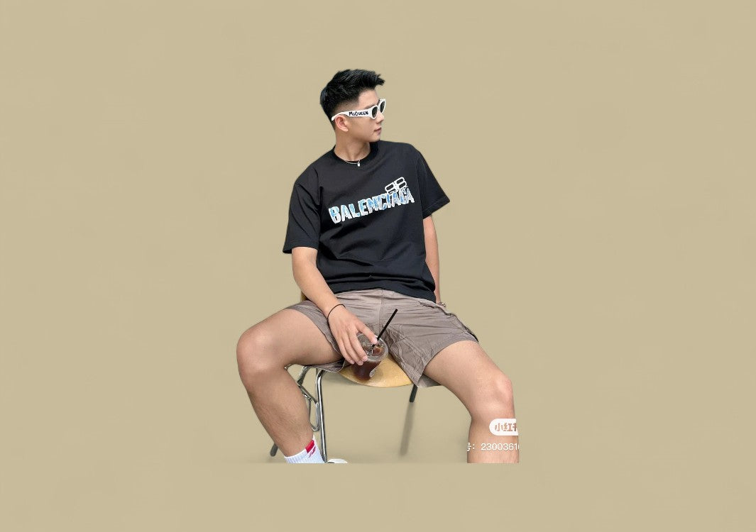Balenciaga 24SS Graffiti Logo T-Shirt – Black