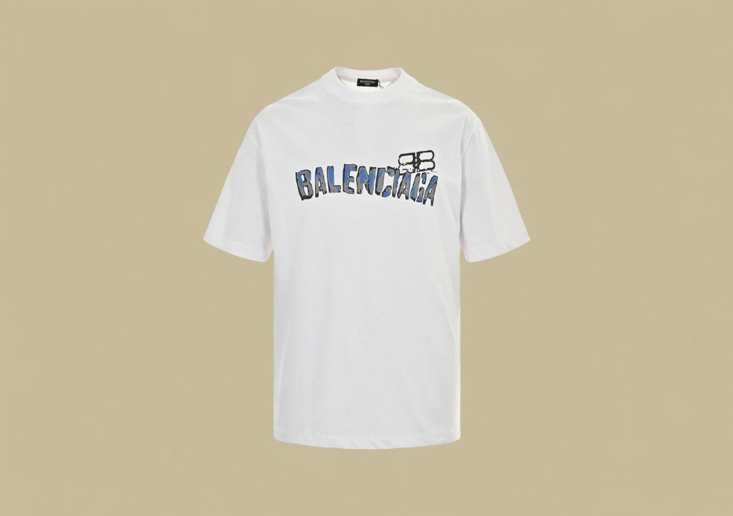Balenciaga 24SS Graffiti Logo T-Shirt – White