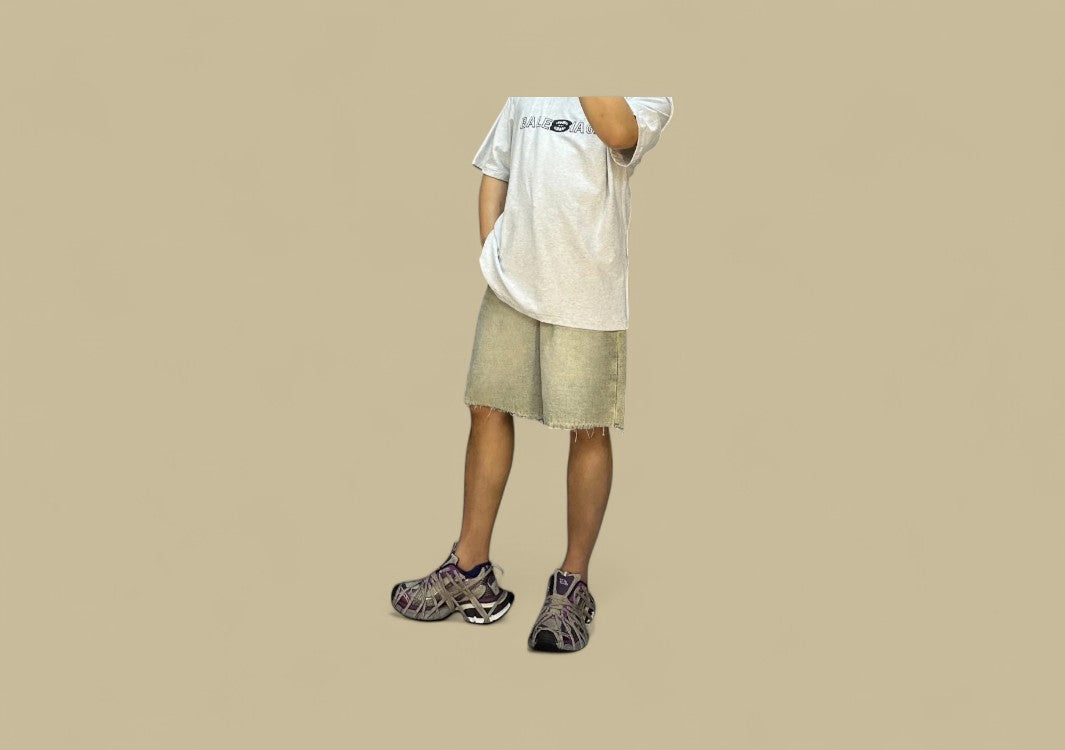 Balenciaga 24SS Inside Out Wash Denim Shorts