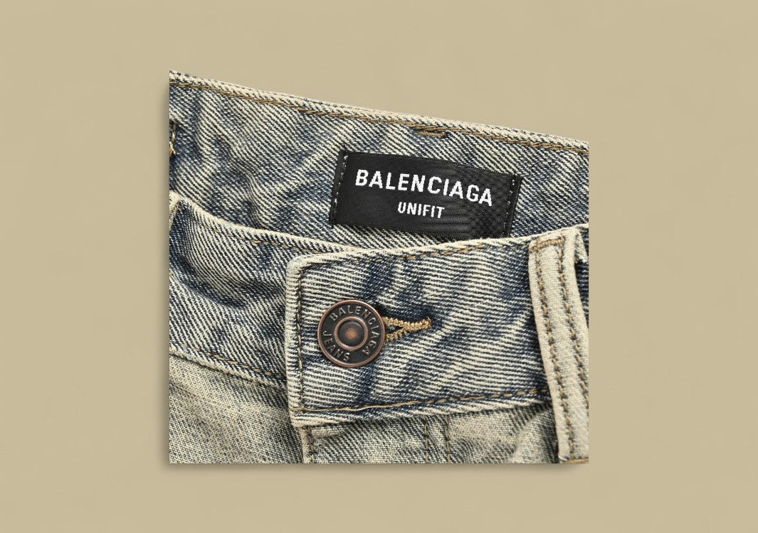 Balenciaga 24SS Inside Out Wash Denim Shorts