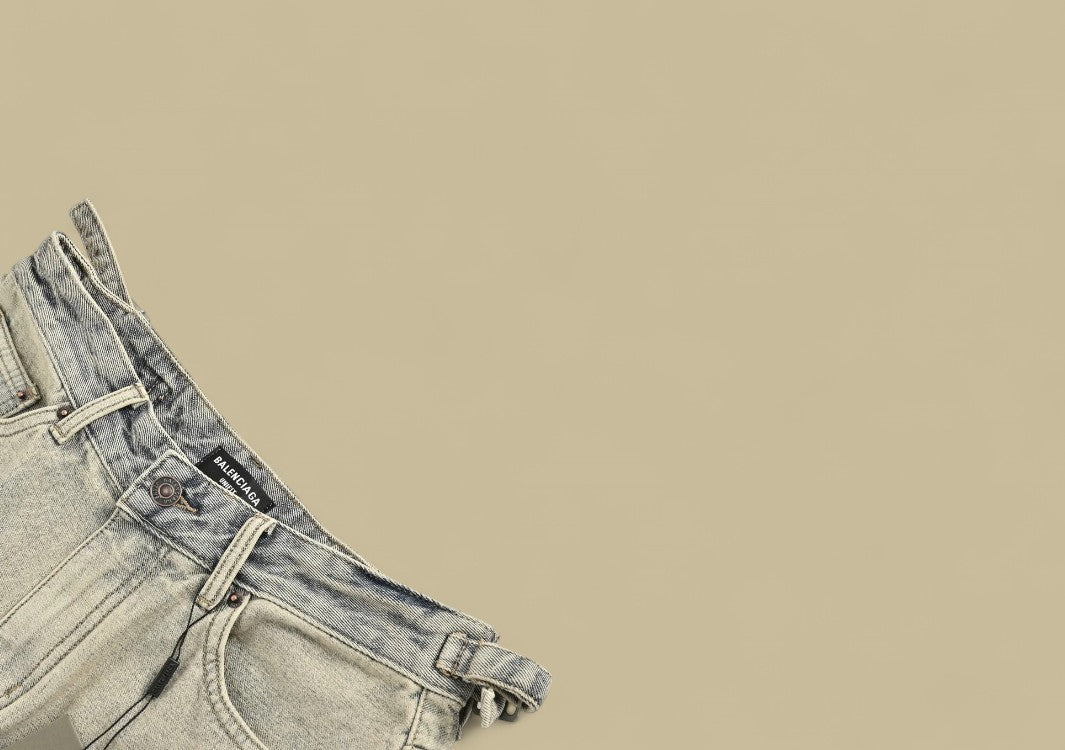 Balenciaga 24SS Inside Out Wash Denim Shorts