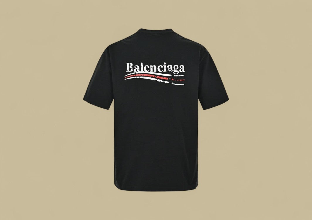 Balenciaga 24SS Mottled Coca-Cola Logo Distressed Wash T-Shirt – Black