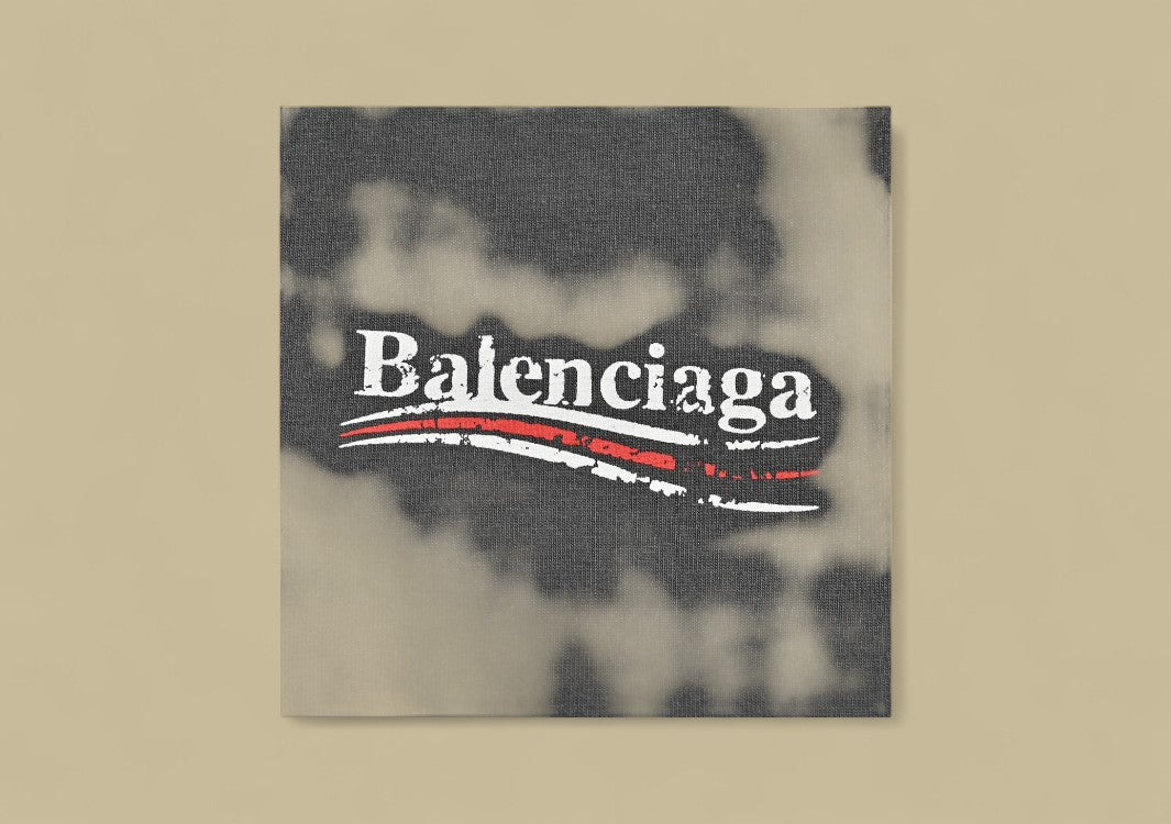 Balenciaga 24SS Mottled Coca-Cola Logo Distressed Wash T-Shirt – Charcoal