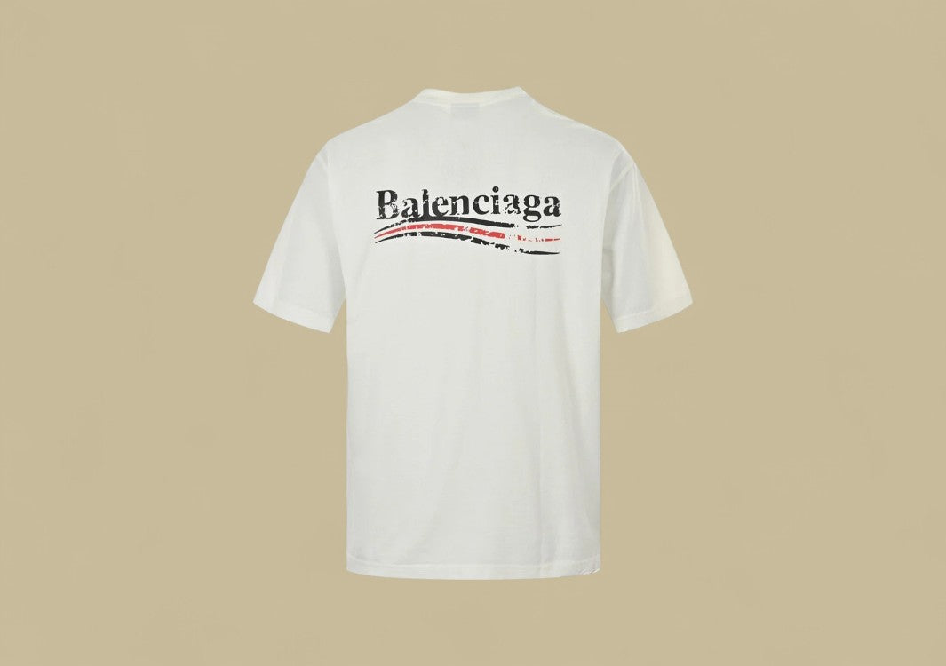 Balenciaga 24SS Mottled Coca-Cola Logo Distressed Wash T-Shirt – Off-White