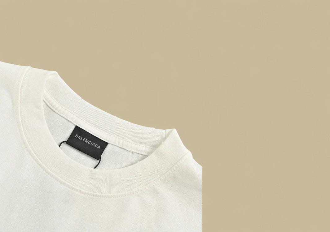 Balenciaga 24SS Mottled Coca-Cola Logo Distressed Wash T-Shirt – Off-White