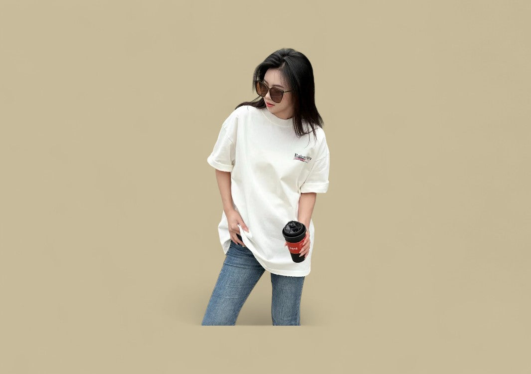 Balenciaga 24SS Mottled Coca-Cola Logo Distressed Wash T-Shirt – Off-White