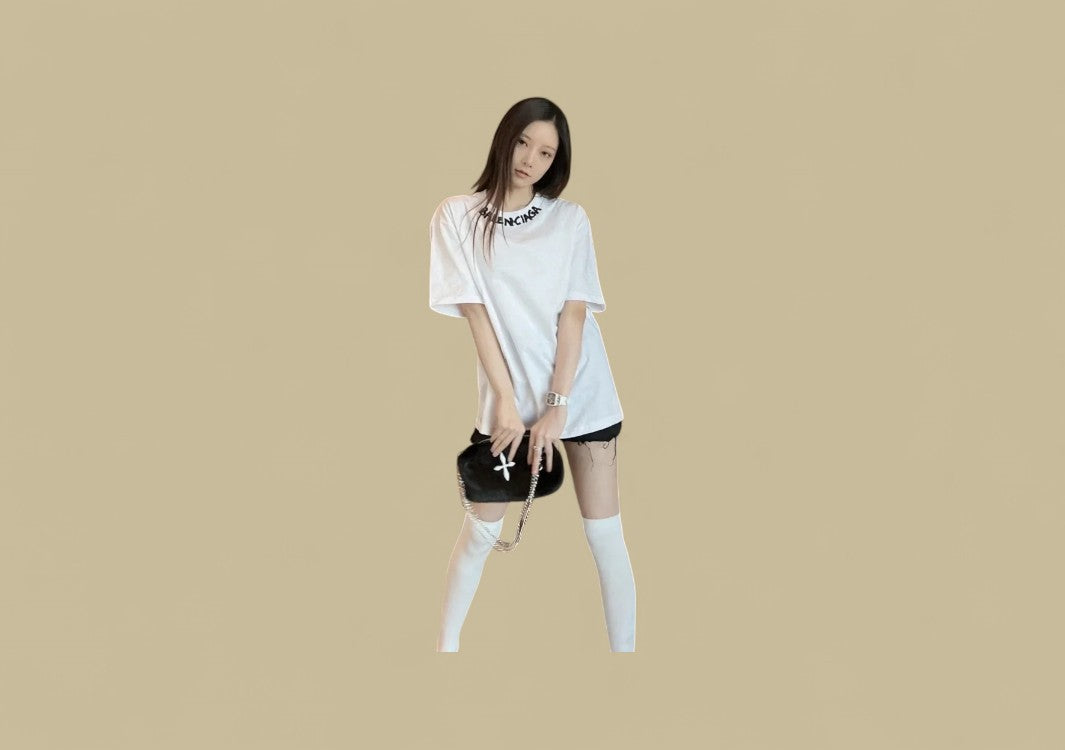 Balenciaga 24SS Neckline Graffiti Logo T-Shirt – White