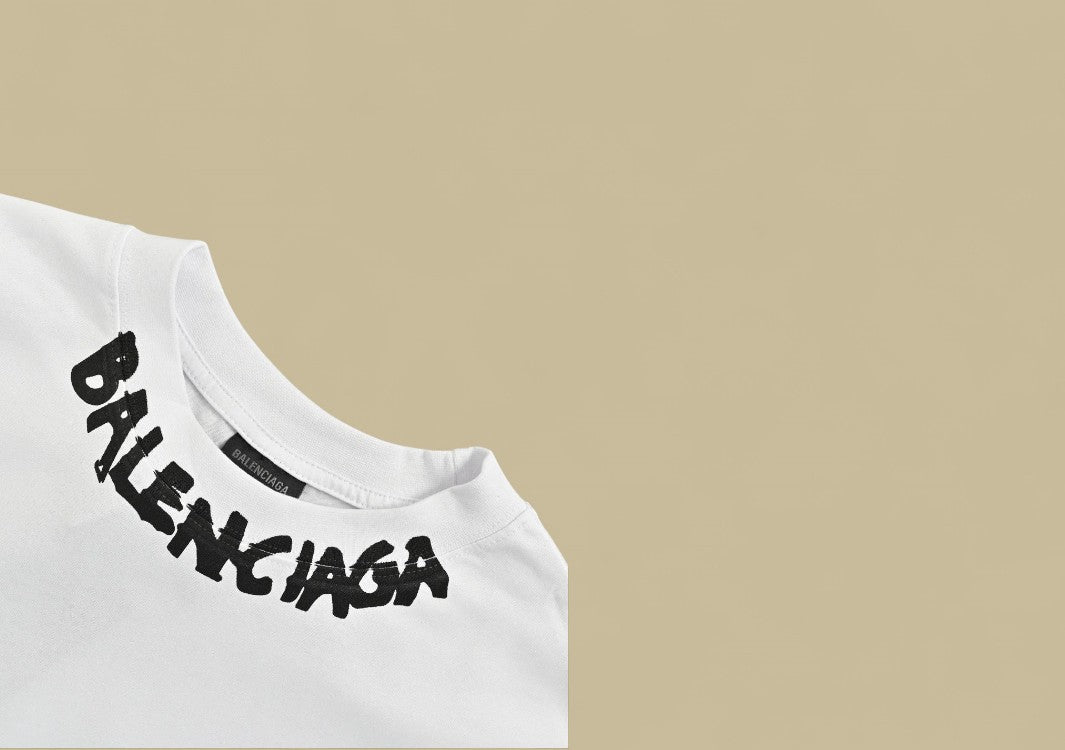 Balenciaga 24SS Neckline Graffiti Logo T-Shirt – White