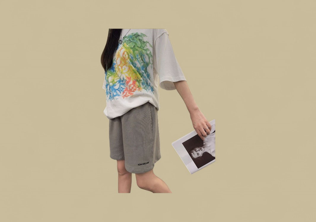 Balenciaga 24SS Reversal Embroidery Logo Shorts – Grey