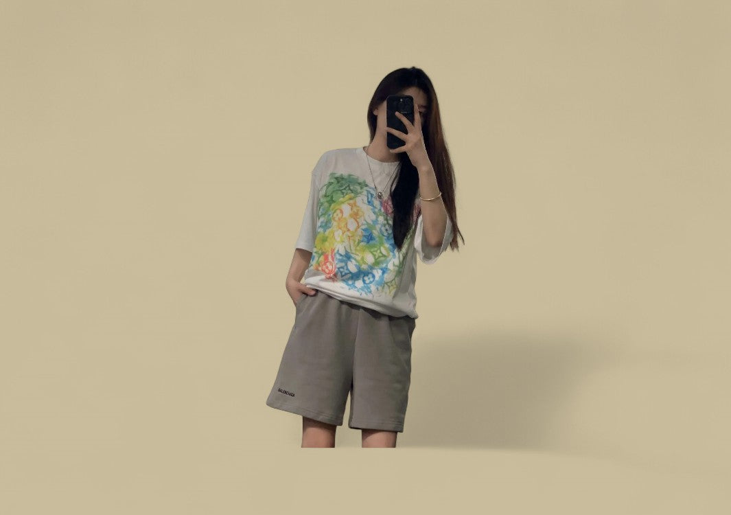 Balenciaga 24SS Reversal Embroidery Logo Shorts – Grey