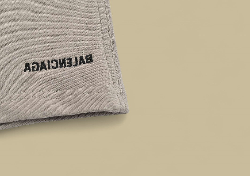 Balenciaga 24SS Reversal Embroidery Logo Shorts – Grey