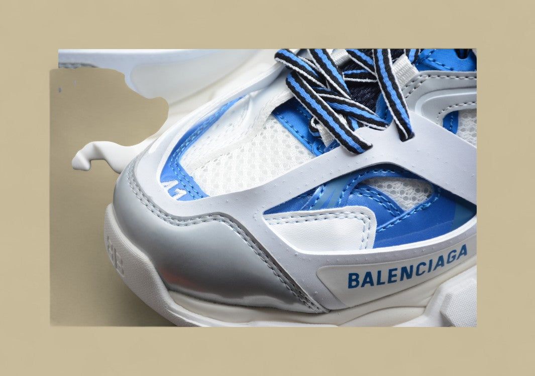 Balenciaga 3..0 Fashion Breathable Daddy Shoes White Blue