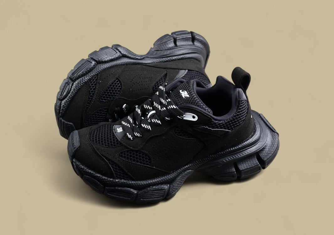 Balenciaga 3XL Sneaker in Triple Black Mesh/Suede