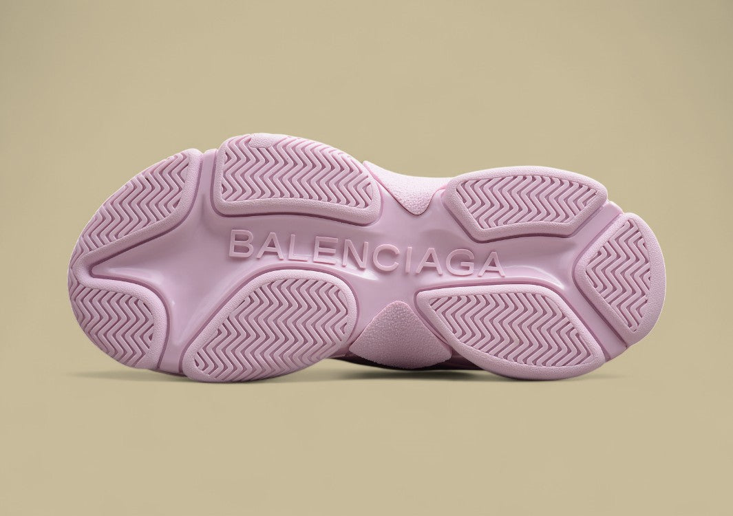 Balenciaga Allover Logo Triple S Heightening Daddy Shoes Pink