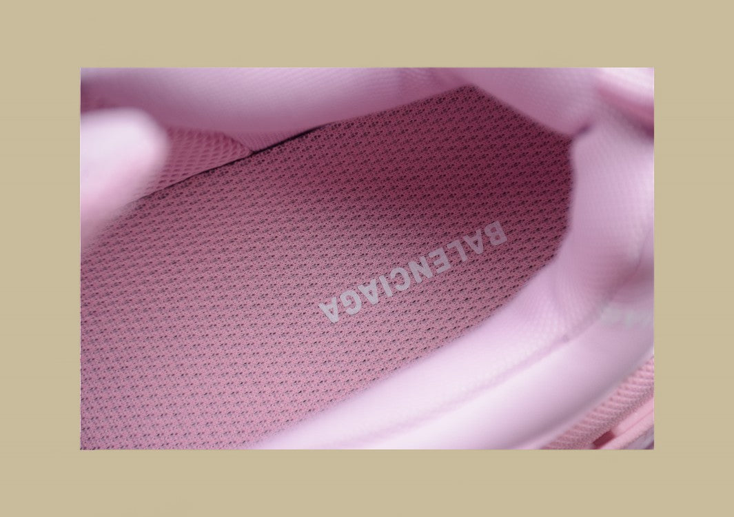 Balenciaga Allover Logo Triple S Heightening Daddy Shoes Pink