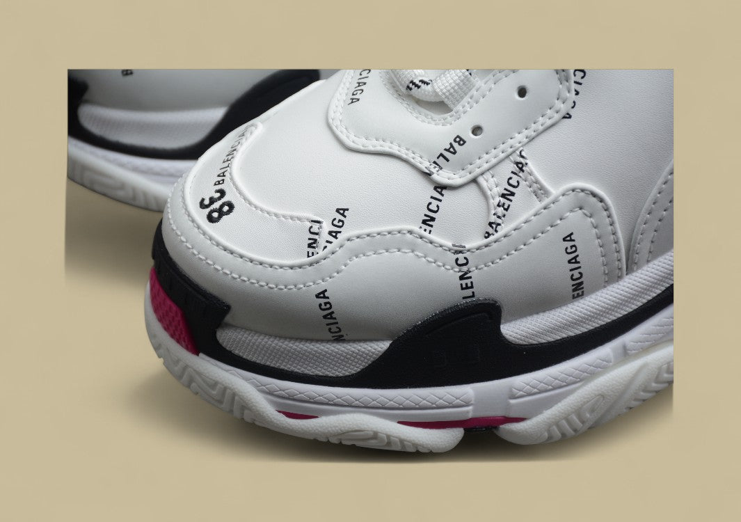 Balenciaga Allover Logo Triple S Non-slip Low-top Shoes