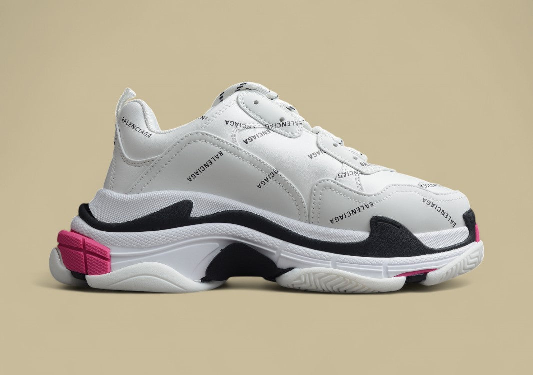 Balenciaga Allover Logo Triple S Non-slip Low-top Shoes