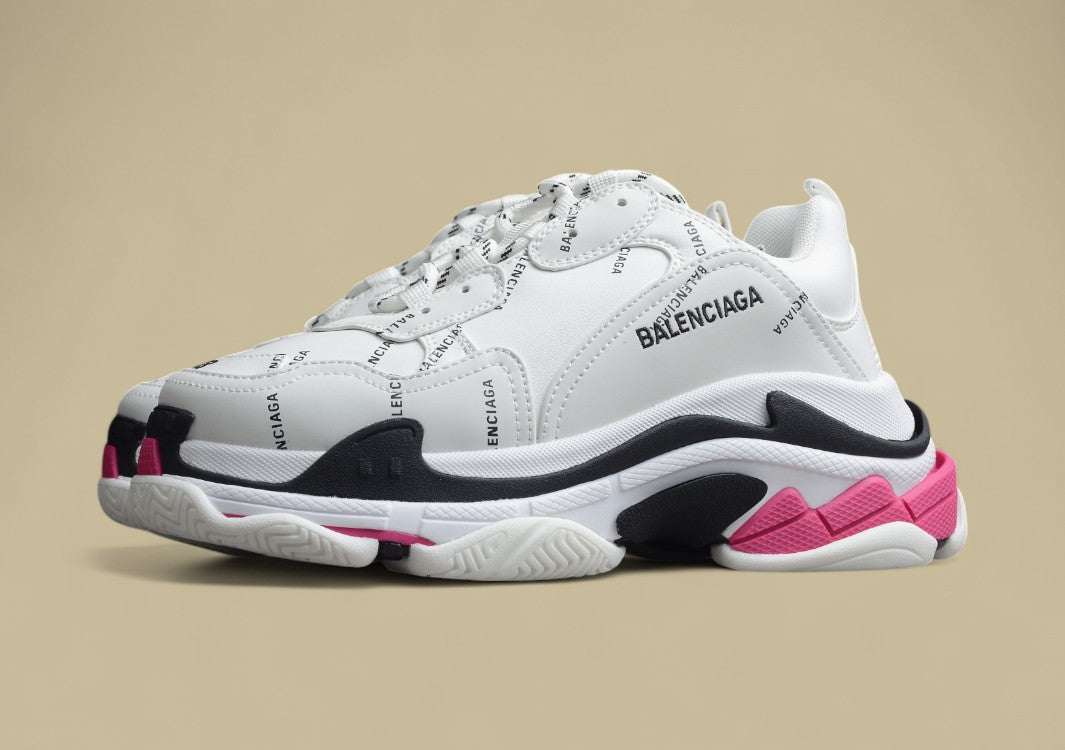 Balenciaga Allover Logo Triple S Non-slip Low-top Shoes