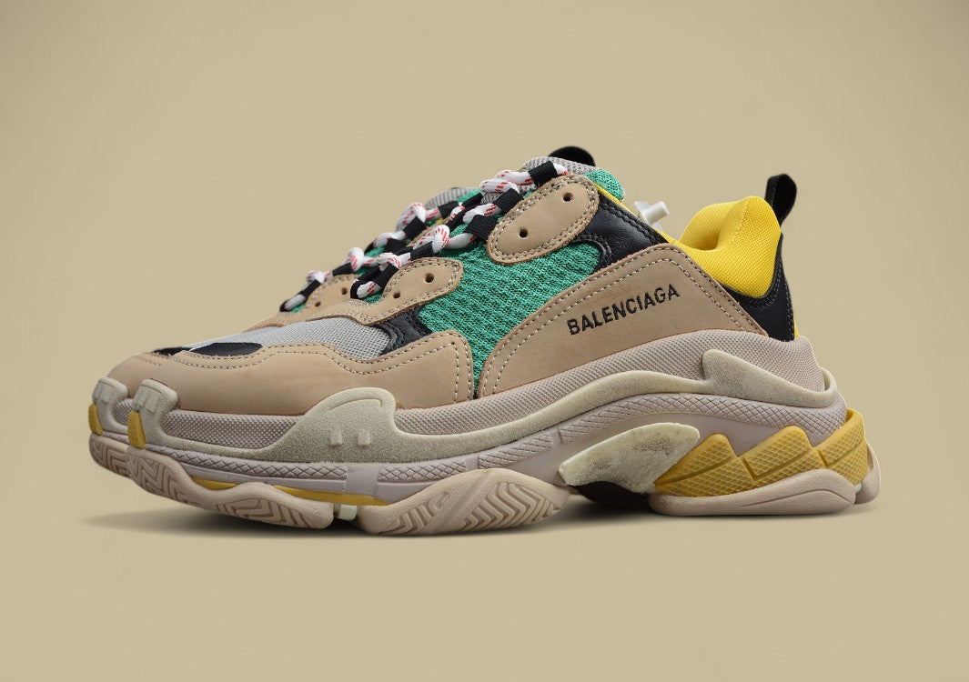 Balenciaga Beige Green Men's And Women's Shoes