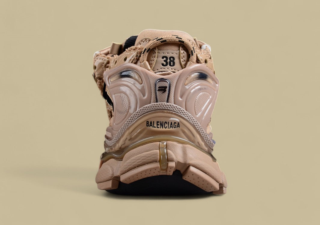 Balenciaga Beige and Black Mesh Runner Sneaker
