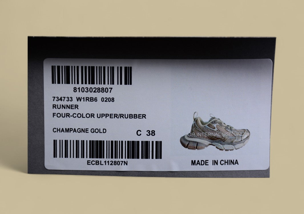 Balenciaga Beige and White Mesh Runner Sneaker