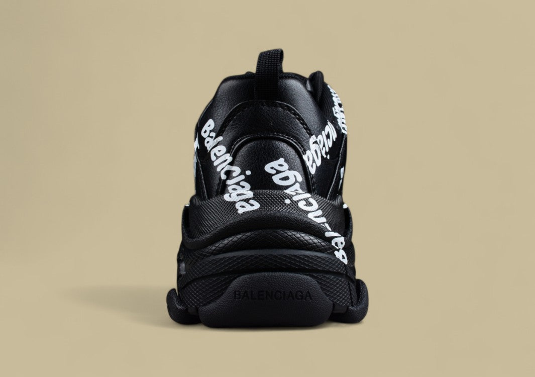 Balenciaga Black Triple S Sneaker with Logo Print