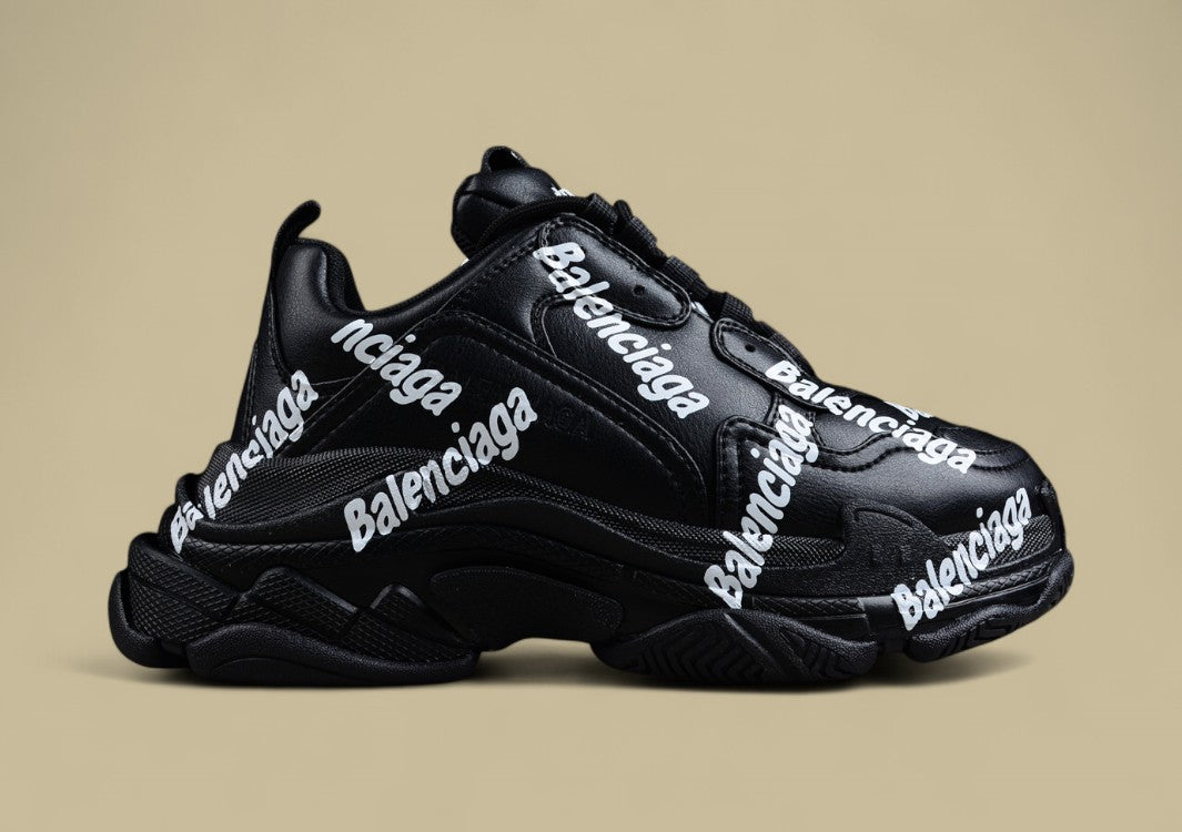 Balenciaga Black Triple S Sneaker with Logo Print
