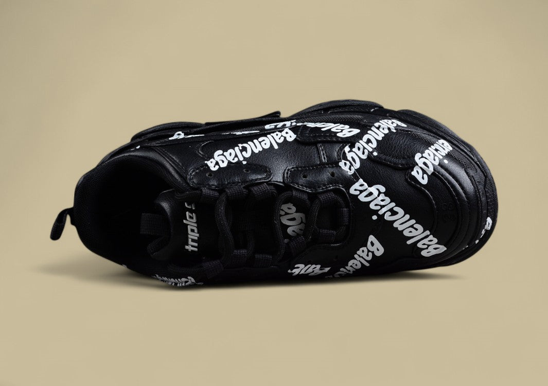 Balenciaga Black Triple S Sneaker with Logo Print