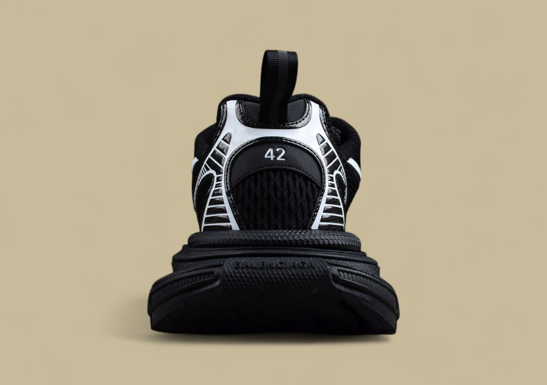 Balenciaga Black and White Mesh Runner Sneaker