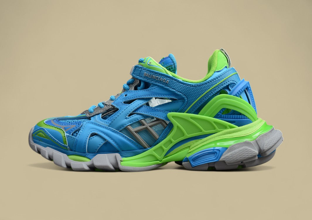 Balenciaga Blue & Green Runner Sneaker
