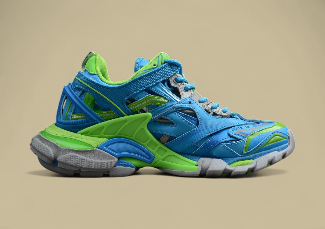 Balenciaga Blue & Green Runner Sneaker