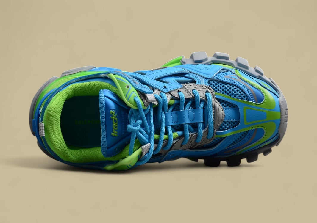 Balenciaga Blue & Green Runner Sneaker